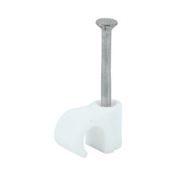 TIMCO Round Cable Clips White - To fit 6.0mm (100pcs)