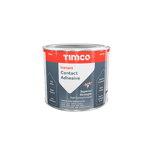 TIMCO Contact Adhesive, Rapid Setting Multi-Purpose Impact Resistant Adhesive - 250ml