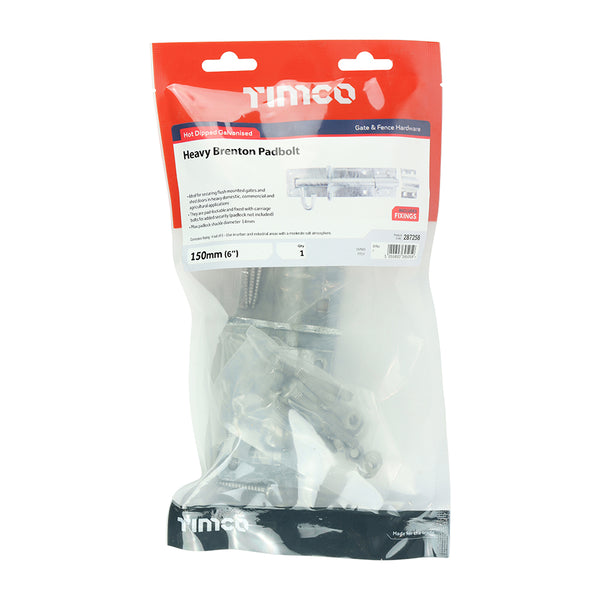 TIMCO Heavy Brenton Padbolt Hot Dipped Galvanised - 6