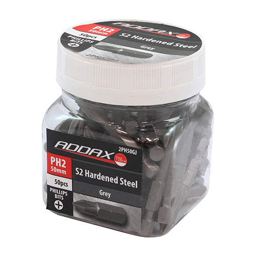 TIMCO Phillips Driver Bit S2 Grey - No.2 x 50 (50pcs)