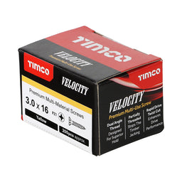 TIMCO Velocity Premium Multi-Use Countersunk Gold Woodscrews - 3.0 x 16 (200pcs)