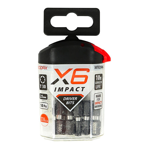 TIMCO X6 Impact TX Drive Driver Bit - TX30 x 25 (10pcs)