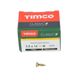 TIMCO Classic Multi-Purpose Countersunk Gold Woodscrews - 3.5 x 12 (200pcs)