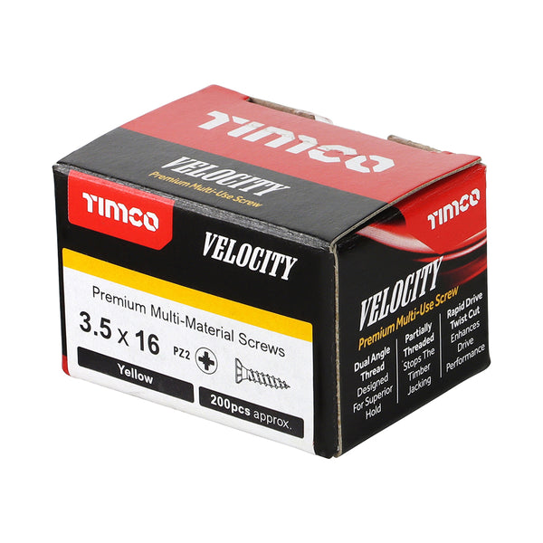 TIMCO Velocity Premium Multi-Use Countersunk Gold Woodscrews - 3.5 x 16 (200pcs)