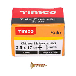 TIMCO Solo Countersunk Gold Woodscrews - 3.5 x 17 (200pcs)