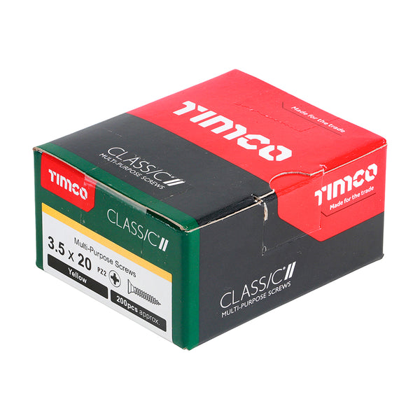 TIMCO Classic Multi-Purpose Countersunk Gold Woodscrews - 3.5 x 20 (200pcs)