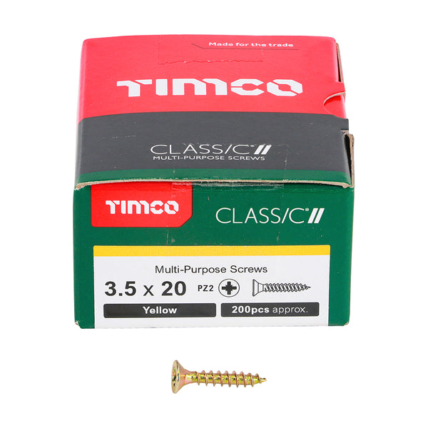 TIMCO Classic Multi-Purpose Countersunk Gold Woodscrews - 3.5 x 20 (200pcs)