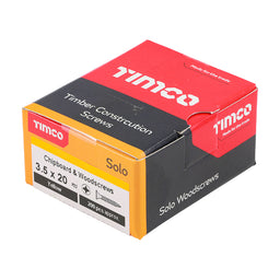 TIMCO Solo Countersunk Gold Woodscrews - 3.5 x 20 (200pcs)