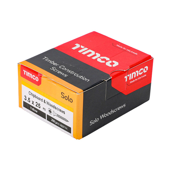 TIMCO Solo Countersunk Gold Woodscrews - 3.5 x 25 (200pcs)