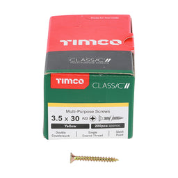 TIMCO Classic Multi-Purpose Countersunk Gold Woodscrews - 3.5 x 30 (200pcs)