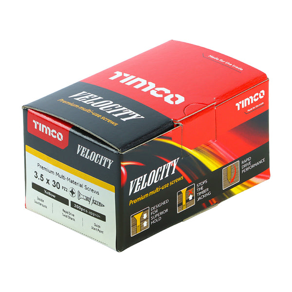 TIMCO Velocity Premium Multi-Use Countersunk Gold Woodscrews - 3.5 x 30 (200pcs)