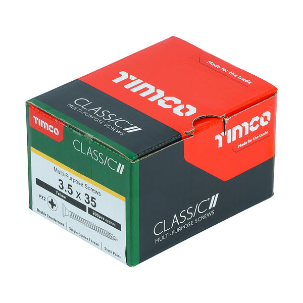 TIMCO Classic Multi-Purpose Countersunk Gold Woodscrews - 3.5 x 35 (200pcs)