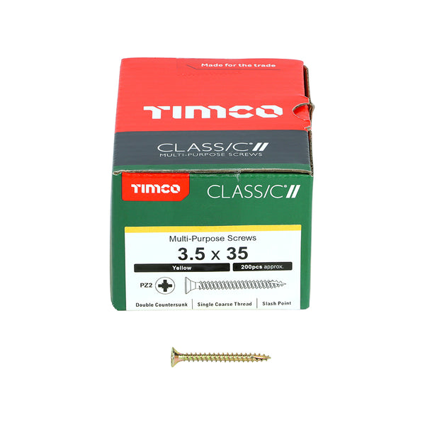 TIMCO Classic Multi-Purpose Countersunk Gold Woodscrews - 3.5 x 35 (200pcs)