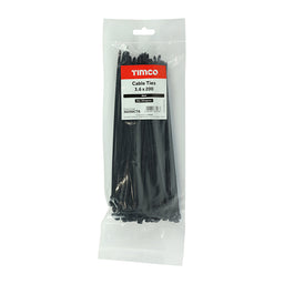 TIMCO Cable Ties Black - 3.6 x 200 (100pcs)