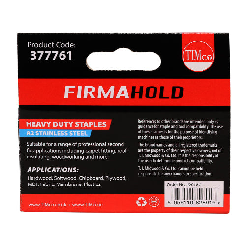 TIMCO Heavy Duty Chisel Point A2 Stainless Steel Staples  - 8mm (1000pcs)