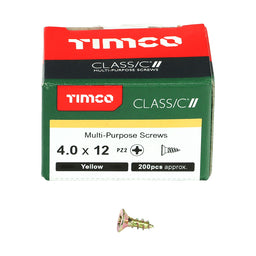 TIMCO Classic Multi-Purpose Countersunk Gold Woodscrews - 4.0 x 12 (200pcs)