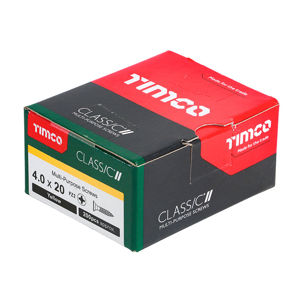 TIMCO Classic Multi-Purpose Countersunk Gold Woodscrews - 4.0 x 20 (200pcs)