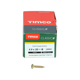 TIMCO Classic Multi-Purpose Pan Head Gold Woodscrews - 4.0 x 20 (200pcs)