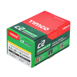 TIMCO C2 Strong-Fix Multi-Purpose Premium Countersunk Gold Woodscrews - 4.0 x 30 (200pcs)