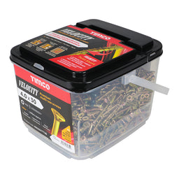 TIMCO Velocity Premium Multi-Use Countersunk Gold Woodscrews - 4.0 x 30 (1500pcs)