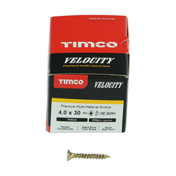 TIMCO Velocity Premium Multi-Use Countersunk Gold Woodscrews - 4.0 x 30 (200pcs)