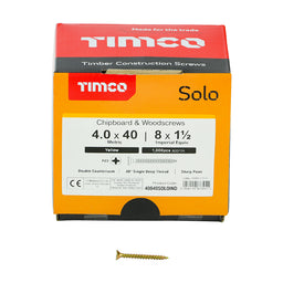 TIMCO Solo Countersunk Gold Woodscrews - 4.0 x 40 (1000pcs)