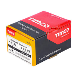 TIMCO Solo Countersunk Silver Woodscrews - 4.0 x 40 (200pcs)