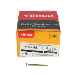 TIMCO Solo Countersunk Gold Woodscrews - 4.0 x 45 (200pcs)