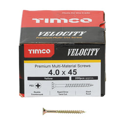 TIMCO Velocity Premium Multi-Use Countersunk Gold Woodscrews - 4.0 x 45 (200pcs)