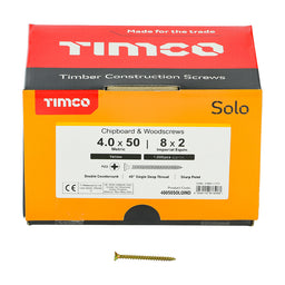 TIMCO Solo Countersunk Gold Woodscrews - 4.0 x 50 (1000pcs)