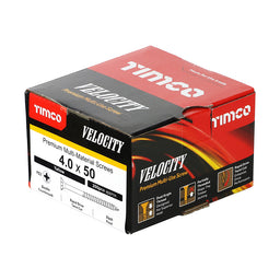 TIMCO Velocity Premium Multi-Use Countersunk Gold Woodscrews - 4.0 x 50 (200pcs)