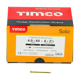 TIMCO Solo Countersunk Gold Woodscrews - 4.0 x 60 (1000pcs)