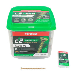 TIMCO C2 Strong-Fix Multi-Purpose Premium Countersunk Gold Woodscrews - 4.0 x 70 (500pcs)