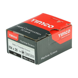 TIMCO Machine Pan Head Silver Screws - M4 x 25 (100pcs)