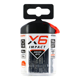 TIMCO X6 Impact TX Drive Driver Bit - TX40 x 50 (5pcs)