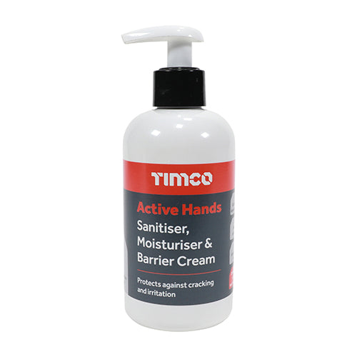 TIMCO Active Hands Barrier Cream Sanitiser Moisturising and Antibacterial Skin Shield Protection - 200ml