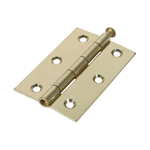 TIMCO Butt Hinges Loose Pin (1840) Steel Electro Brass - 90 x 60 (2pcs)