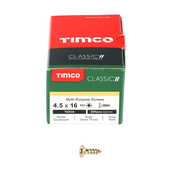 TIMCO Classic Multi-Purpose Countersunk Gold Woodscrews - 4.5 x 16 (200pcs)