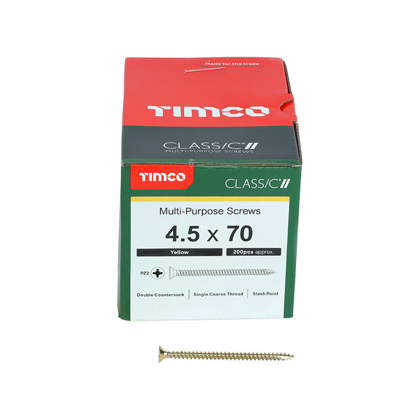 TIMCO Classic Multi-Purpose Countersunk Gold Woodscrews - 4.5 x 70 (200pcs)