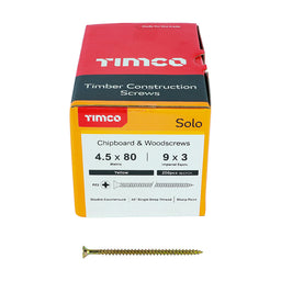 TIMCO Solo Countersunk Gold Woodscrews - 4.5 x 80 (200pcs)