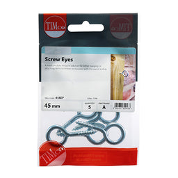 TIMCO Screw Eyes Silver - 45mm (5pcs)