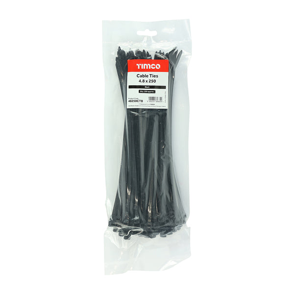 TIMCO Cable Ties Black - 4.8 x 250 (100pcs)