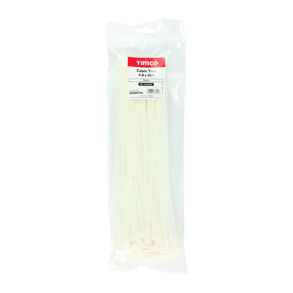 TIMCO Cable Ties Natural - 4.8 x 300 (100pcs)