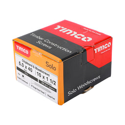 TIMCO Solo Countersunk Silver Woodscrews - 5.0 x 40 (200pcs)