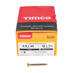 TIMCO Solo Countersunk Gold Woodscrews - 5.0 x 45 (200pcs)