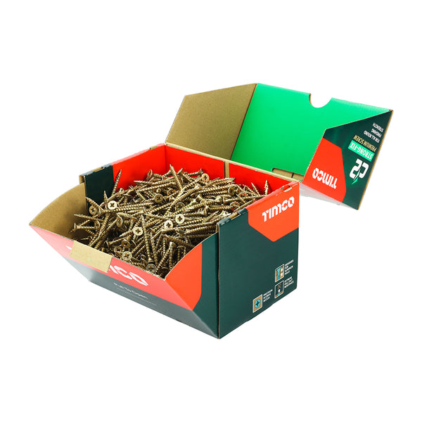 TIMCO C2 Strong-Fix Multi-Purpose Premium Countersunk Gold Woodscrews - 5.0 x 50 (1000pcs)