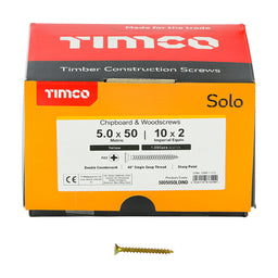 TIMCO Solo Countersunk Gold Woodscrews - 5.0 x 50 (1000pcs)