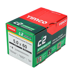 TIMCO C2 Strong-Fix Multi-Purpose Premium Countersunk Gold Woodscrews - 5.0 x 60 (200pcs)