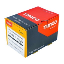 TIMCO Solo Countersunk Silver Woodscrews - 5.0 x 70 (200pcs)