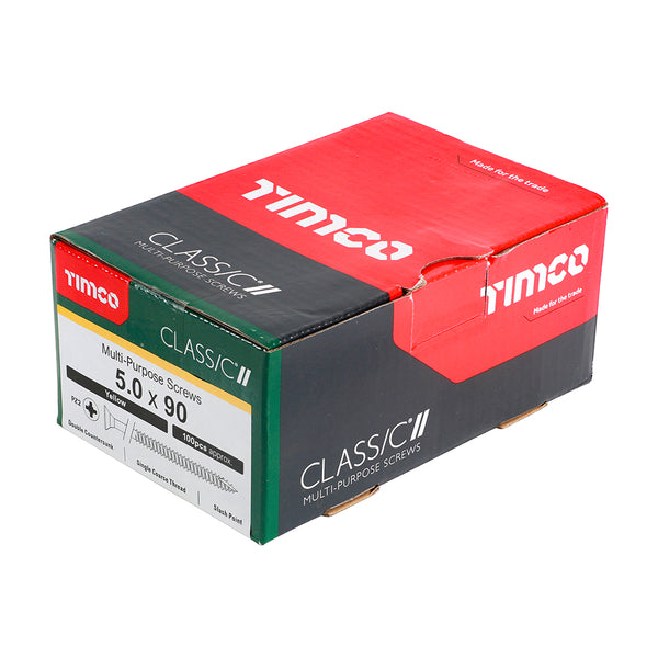 TIMCO Classic Multi-Purpose Countersunk Gold Woodscrews - 5.0 x 90 (100pcs)